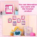 AgincBerry Pink Princess Sticker Scene - 12 Set Princess House Scene Sticker Art Craft for Girls DIY Doll Dress Up Stickers Scene with Cosmetic Mirror Make Your Own Dress Up Stickers DIY Party Games