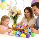 Abakuku 12 Pcs Prefilled Easter Eggs Plush Toy, 2.35in Bright Colorful Eggs Prefilled with Variety Plush Bunnies Easter Basket Stuffers Party Favors Gift Bags