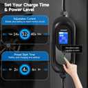 Level 2 EV Charger 40A, 25FT Portable Charging Cable for J1772 EVs 240V Fast Home Charging with NEMA 14-50 Plug, Adjustable 16A40A Output,Up to 50A