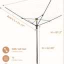 STORAGE MANIAC Outdoor Umbrella Drying Rack, 12 Lines with 164 Feet Drying Space, Steel Frame & Adjustable Height, 4-arm Umbrella Clothesline for Laundry, Collapsible Clothes Drying Rack for Backyard