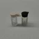 Tablecraft Moisture Proof Salt & Pepper Shakers - 1.5 Oz - Glass w/Black & White Lids Spring Loaded, No Clog, Set of 2