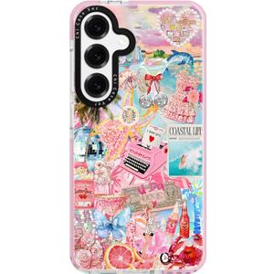 for Samsung Galaxy S23 Case, Coastal Life Pattern, Military-Grade Drop Protection, Pink Paradise Soft Slim TPU Protective Cover with Camera Protection for Girls