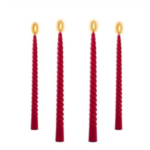 4 Pack 8 Inch Gradient Color Spiral Taper Candles for Wedding,Birthday,Christmas and Spring Home Decoration, Kitchen Twisted Candlesticks for Dinner Halloween,Thanksgiving (4, White, 8 in)