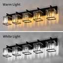 Black Crystal Bathroom Lighting Fixtures, 5 Light Modern Crystal Bathroom Vanity Lights Over Mirror, Wall Light Bathroom Light Fixtures