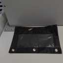 WODISON 3-Ring Pen Pencil Pouch with Clear Window Stationery Bag Binder Case Classroom Organizers Black