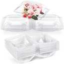 Funnymoom 30 Pack Clear Plastic Flower Box for Corsage, Boutonniere, Rose, Orchid Prom Wedding Craft Container (4.92 x 4.13 x 3.15 Inches)