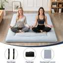 Simple Deluxe 4-Inch Twin Tatami Mattress, Japanese Futon Foldable Mattress with Removable Washable Cover, Portable Floor Bed for Bedroom, Guest Room, Camping, and Everyday Use Gray