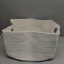 Goodpick Large Woven Basket 18" x 14" x 12" Cotton Rope Storage Baskets for Organizing, Rectangle Blanket Basket for Living Room Bedroom, Toy Baskets Storage Kids, White