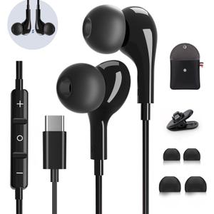 USB C Headphones for Samsung Galaxy S26 S25 S24 Ultra iPhone 17 Air 16 Pro 17 Pro Max S23 S22 A56 A55 A26 A17 A16 Pixel Xiaomi Wired Earbuds Magnetic in-Ear Type C Earphone with Microphone Stereo