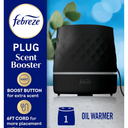 Febreze Plug Scent Booster in Black, Continuous Scent Device Oil Diffuser, Compatible with Febreze Air Freshener Plug in Refills, Black