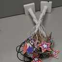 4th of July Decorations, 2 Pack 24 Inch Fourth of July Decorations Patriotic Tree with 8 Wooden Ornaments, USB/Battery Operated Red White Blue Lights Independence Day July 4th Decorations for Home