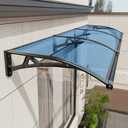 Awning for Door Entrance, Window Awnings Exterior with Aluminum Bracket, UV, Rain & Snow Protection, Durable Polycarbonate Canopy for Entrance, Balcony, Garage, Blue 60x120cm/24x47in