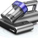 Bed Vacuum Cleaner Mattress Vacuum Cleaner,16Kpa Powerful Handheld Vacuums with UV-C Light & Double Dust Cup & High Heating & Ultrasonic & Anion for Bed Sofa (Corded,Purple)