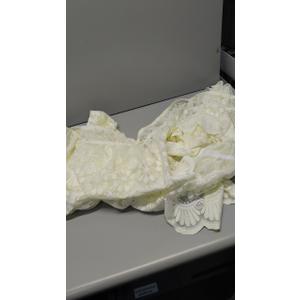 Yalulu 5 Yards Ruffle Trim Embroidered Cotton Pleated Lace Trim for Dress, Pillow, Dolls/Pets Clothes (White)