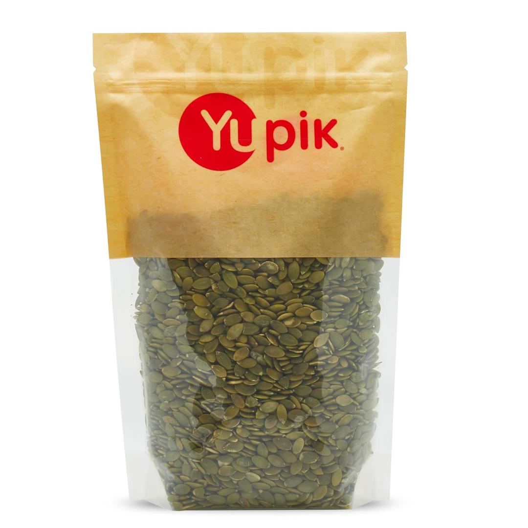 Yupik Raw Pumpkin Seeds, No Shell, 1 lb (16 oz), GMO-Free, Gluten-Free, Kosher, Shelled Pepitas, Salt-Free, Oil-Free, Plant-Based Protein, Source of Fiber, Healthy Snacks, Ideal for Baking & Topping (EXP 06/08/28)