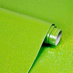 Green Glossy Contact Paper Holographic Shiny Peel Stick Wrapping Paper 15.7" X 196" Metallic Glitter Wallpaper Iridescent Contact Papers Modern Vinyl DIY Film for Countertops Furniture Shelf Drawer