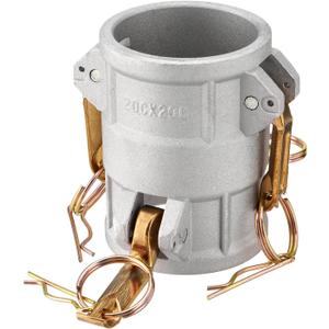 Aluminum DD2020 Type DD Cam and Groove Spool Coupler, 2" Female Camlock x 2" Female Camlock, 250PSI, Aluminum Material(CAM-20-DD-AL)
