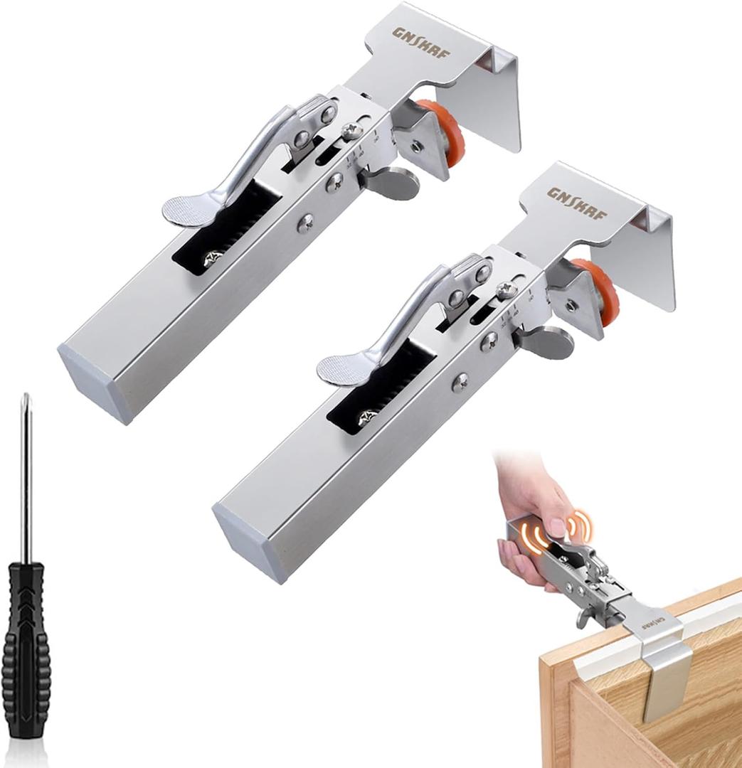 2 Pack Adjustable Drawer Fixing Clamp, Stainless Steel, Side Mount, Silver