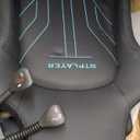 GTPLAYER Gaming Chair, Computer Chair with RGB LED Lights, High Back Ergonomic Chair for Adults with Footrest, Reclining Office Chairs, Linkage Armrest, Blue