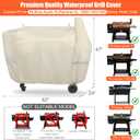 QuliMetal Grill Cover for Pit Boss Austin XL/Rancher XL 1000S, 1000SC, 1000SQ, 1000SC2, 1100 Pro, 1000/1100/1150 Series, Z Grill 1000 Series Wood Pellet Grills, Heavy Duty, 600D, Beige