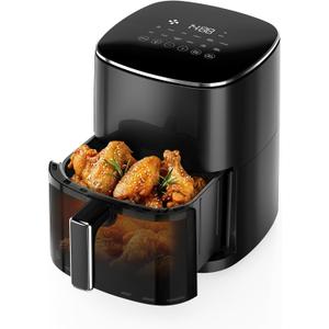 NEWBULIG Air Fryer, 6QT Square Airfryer with Visual Window, 400 Fast Heating Air Fryers Oven with Timer, Auto-Off, Non Toxic & Non Stick, Multiple 12 Modes for Roast, Bake, Dehydrate, Fry, Reheat