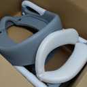 COOSEYA Potty Training Toilet with Step Stool Ladder, Toddler Kids Potty Training Seat for Boys Girls, Foldable Anti-Slip Toilet Toddler Seat Splash Guard Soft Cushion Safety Handles (Grey) (Gray)