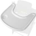Baby High Chair Tray Compatible with Stokke Tripp Trapp (V2+ Baby Set) Replacement Feeding Tray with Built-In Cup Holder, Smooth Surface for Strong Suction, BPA-Free & Dishwasher Safe - White