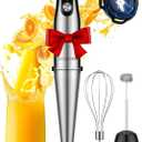 KOIOS Immersion Blender, 1000W Anti-scratch 3-in-1 Hand Blender, Upgraded 12 Speed Stainless Steel Blade Stick Blender with Turbo Mode, Whisk and Milk Frother, Non-BPA, Black