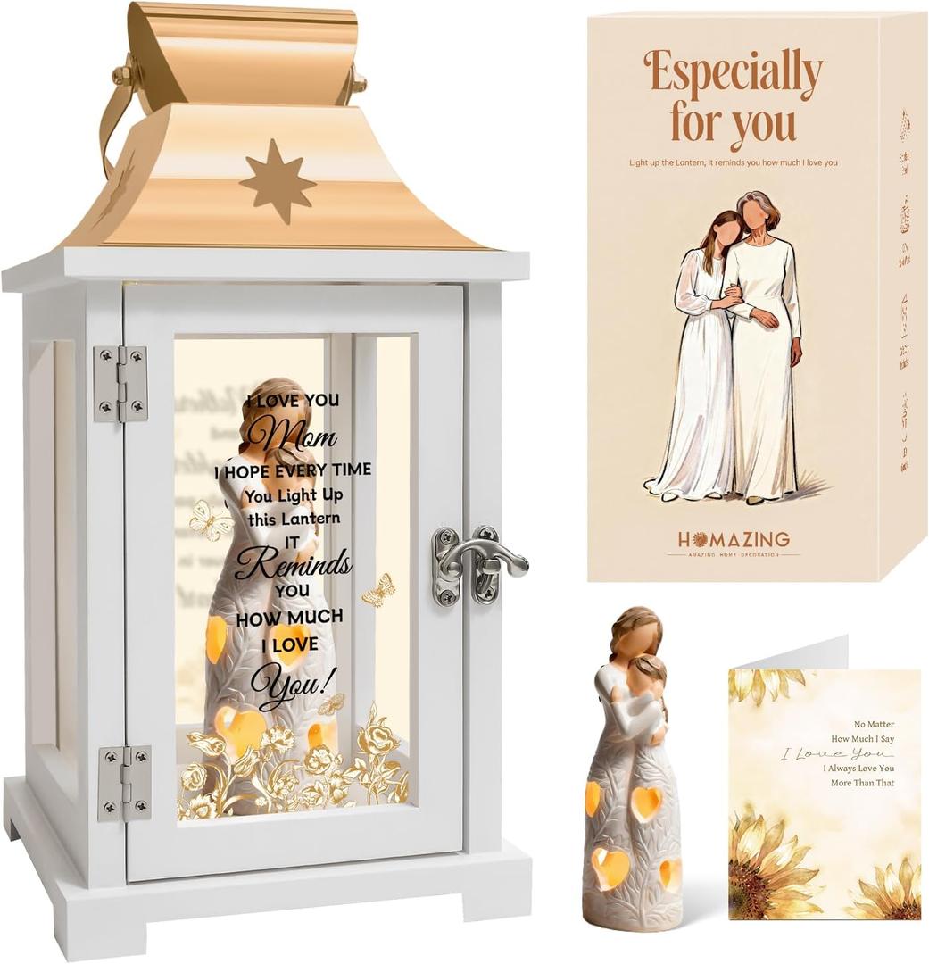 Gifts for Mom from Daughter - Unique Mother's Day Birthday Gifts for Mom from Daughter- Mother Daughter Gift Lantern Christmas