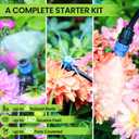 Bonviee Drip Irrigation System 230FT Quick Connect Garden Watering Kit with Adjustable Drip Emitters, 1/4 & 5/16 Tubing for Raised Beds, Greenhouse, Lawn, Automatic Timer Compatible