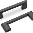 homdiy 10 Pack Matte Black Cabinet Pulls 3-3/4 inch Hole Center Kitchen Drawer Handles for Dresser Cupboard Living Room
