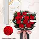 Mosstory Flower Bouquet 12-Piece Red Preserved Roses Bouquet with Led Lights Gift for Women Wife Mother Day Wedding Anniversary Birthday (Black)