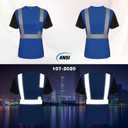 TCCFCCT Safety Shirt for Women, Hi Vis Shirts for Women with Reflective, High Reflective T-Shirt for Women Night Working, Construction Work, Quick Drying, WP-Blue-DR XS