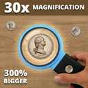 Vision Aid Hands-Free Magnifying Glass with Stand, LED Light, Sturdy Storage Case - Handheld Magnifier for Jewelry Coins Watch Hobby Crafts Close Work Reading