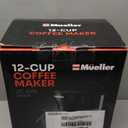 Mueller 12-Cup Drip Coffee Maker - Borosilicate Carafe, Auto-Off, Reusable Filter, Anti-Drip, Keep-Warm Function, Clear Water Level Window Coffee Machine, Kitchen Essentials & Accessories (Black)