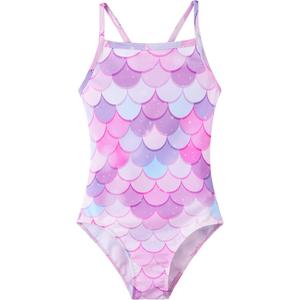 Girls Swimsuits One-Piece Bathing Suits Multicolor Kids Sport Summer Beach Swimwear for 7-8 years old