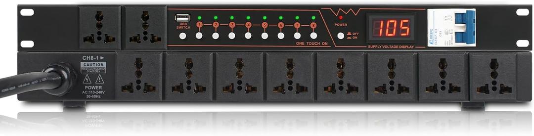 XUTGA 10 Outlet Power Conditioner for Audio Equipment 6000W with Air Breaker, Power Sequencer Conditioner Rack Mount, LCD Display 110-220V with USB,Surge Protector XUTGA 10 Outlet Power Conditioner for Audio Equipment 6000W with Air Breaker, Power Sequencer Conditioner Rack Mount, LCD Display 110-220V with USB,Surge Protector
