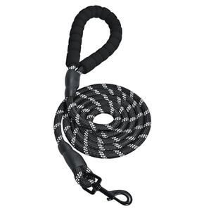 Amazon Basics Round Dog Leash, Heavy Duty, Durable Rope for Small, Medium, and Large Dogs, Lightweight Design for Walking, Training, and Outdoor Activities, Black, 6 Ft