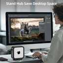 Mac mini M4 / M4 Pro Docking Station, 5 in 1 Mac mini M4 Dock with Silicone Protective Case, 3X USB-A 3.0 (5Gbps) Ports, SD/TF Card Reader - Black