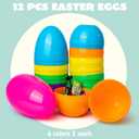 JOYIN 12 Pieces 7" Jumbo Plastic Bright Solid Easter Eggs Assorted Colors for Filling Treats, Easter Theme Party Favor, Easter Eggs Hunt, Basket Stuffers Fillers, Classroom Prize Supplies Toy