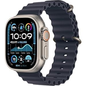 Apple Watch Ultra 2 [GPS + Cellular, 49mm] - Titanium Case with Blue Ocean Band, One Size 
