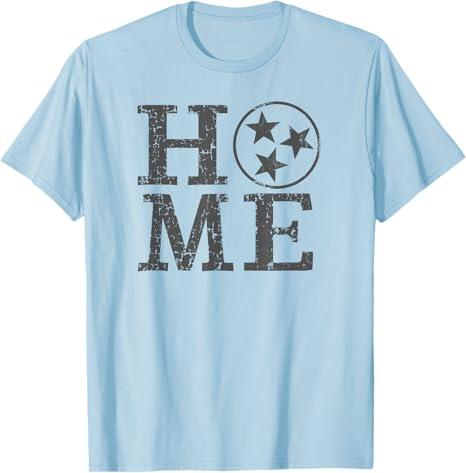 Tennessee State Flag Home Shirt Vintage Gray Tennessee Shirt T-Shirt, Baby Blue, Kids 2