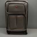 SWISSGEAR Sion Softside Expandable Spinner Luggage Durable Lightweight Travel Suitcase, Pewter, Checked-Medium 25-Inch