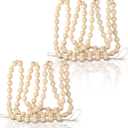 2 Pcs/ 14.4 Feet Christmas Wooden Beads Garland Xmas Wooden Tree Beads Rustic Round Craft Decorative Christmas Tree Farmhouse Decor Boho Vintage Garland for Decoration Supplies(Wood)