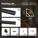 10 Pack 3.3FT Black V Shape LED Channel with Black Cover Angled Aluminum Extrusion for LED Strip Lights Trimless Recessed LED Strip Diffuser Track Profile for Under Cabinet Lighting