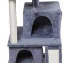 Cat Tree with 2 Condos, Top Perch, Scratching Posts, Sisal Ladder and Plush Ball for Indoor Cats, 34 Inches