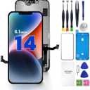 for iPhone 14 Screen Replacement, 6.1 inch 3D Touch LCD Display Full HD Repair kit Genverdix, Digitizer Assembly with Tools Set, Tempered Glass Screen Protector, Waterproof Frame Adhesive