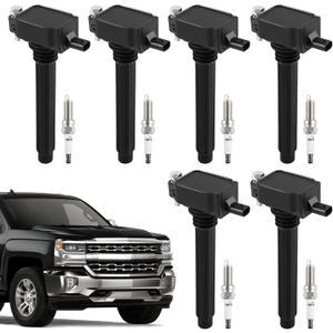 UF648 97390 Spark Plugs and Coil Packs Set of 6 fit for Jeep Wrangler/Dodge Charger Challenger Avenger Durango Journey/Chrysler 200 300 Town & Country/Ram 1500 2500 3500 3.6L