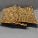 StorageWorks 22.5 Inch Christmas Tree Collar, 4-Piece Durable Christmas Tree Base Cover for Artificial Trees, Handcrafted Wicker Tree Skirt for Home Decor, Medium