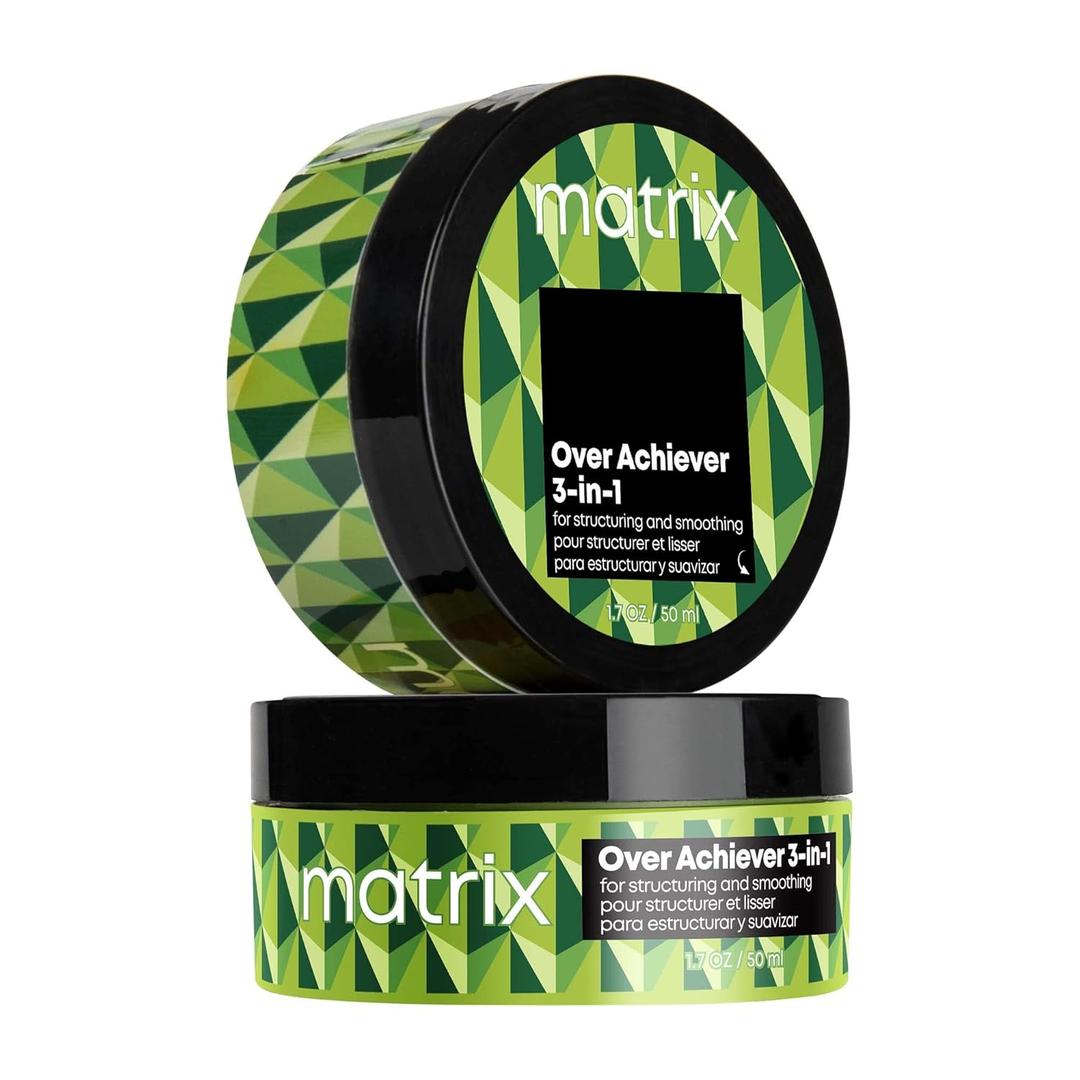 Matrix Styling Over Achiever 3-in-1 Wax For Smoothing & Structuring Hair - Provides Long Lasting Texture & Grip, Reworkable Hold, Spreads Like Cream Pomade, 1.7 Oz